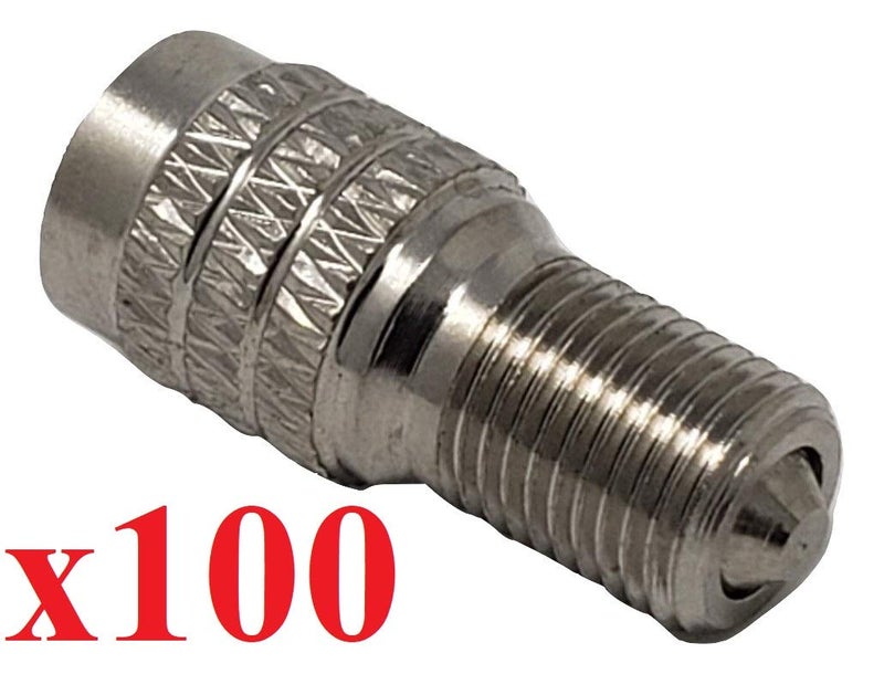 Muzzys (Pack of 100) Muzzys Double Seal Flow Through Valve Stem Extension Tire Caps Inflate Thru for High Pressure Truck Car RV Semi Tires INFLATE TIRES AND CHECK PRESSURE WITHOUT REMOVING THE CAPS! V2B DS-1 - Image 2